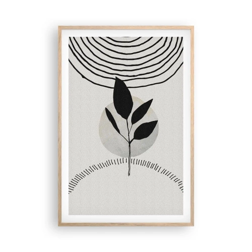Pôster com moldura de carvalho claro - Composição: rituais da natureza - 61x91 cm