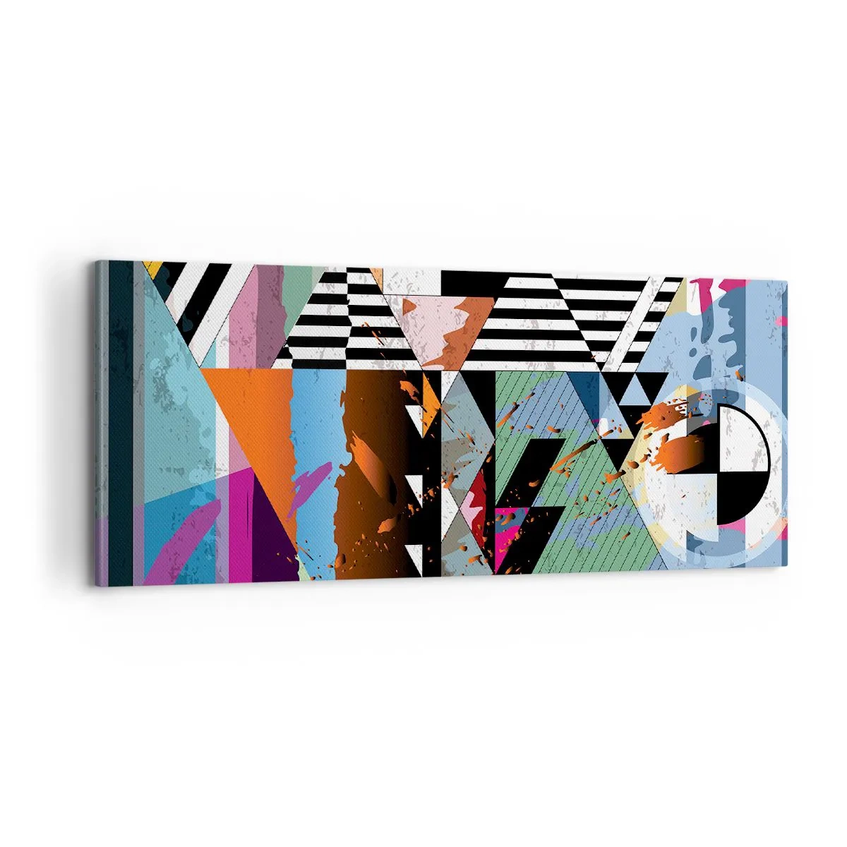 Quadro em tela - Geométrica e organicamente - 100x40 cm