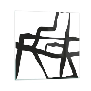 Quadro em vidro - Projeto preto e branco - 70x70 cm