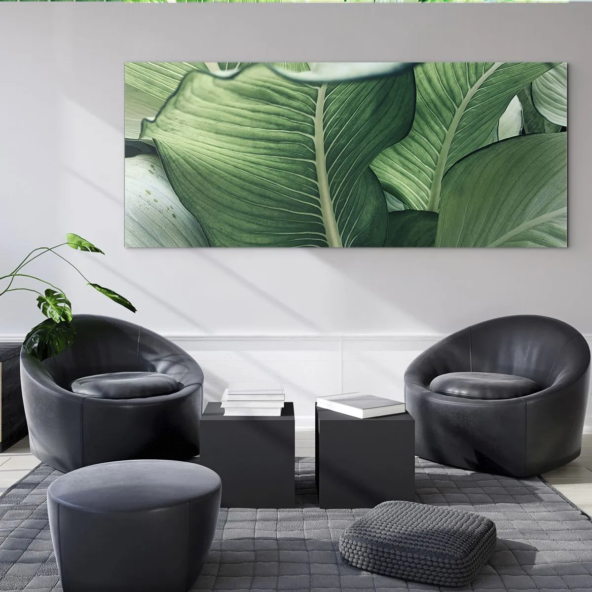 Quadro em vidro - Vida intensamente verde - 90x30 cm