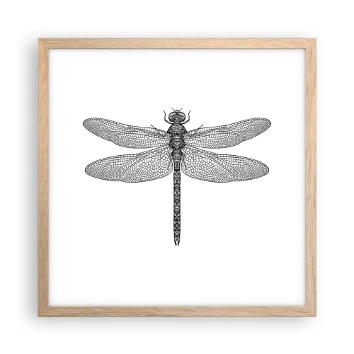 Pôster com moldura de carvalho claro - Precisão da natureza - 40x40 cm