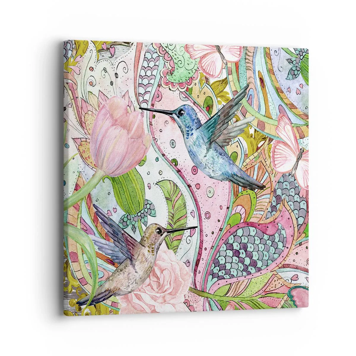 Quadro em tela - Emaranhados em trepadeiras - 40x40 cm