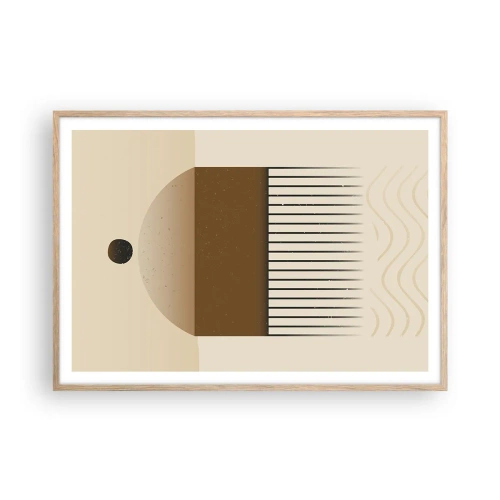 Pôster com moldura de carvalho claro - Diferentes estados - 100x70 cm