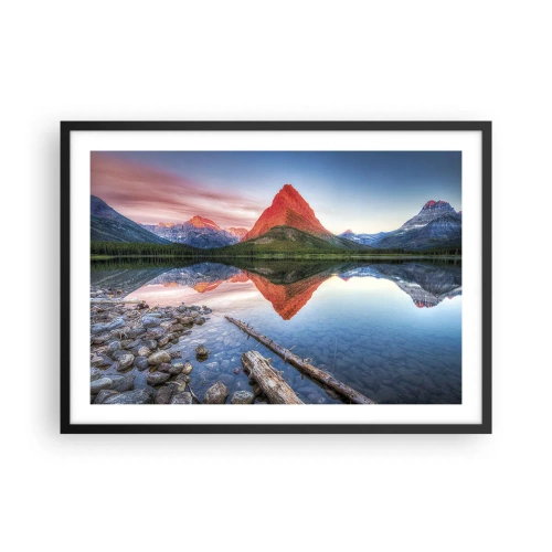 Pôster com moldura preta - Calor e frio - 70x50 cm