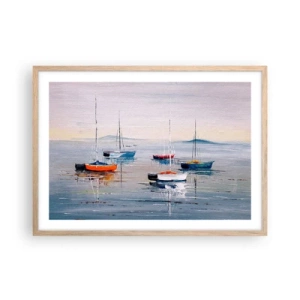 Pôster com moldura de carvalho claro - Um merecido descanso - 70x50 cm