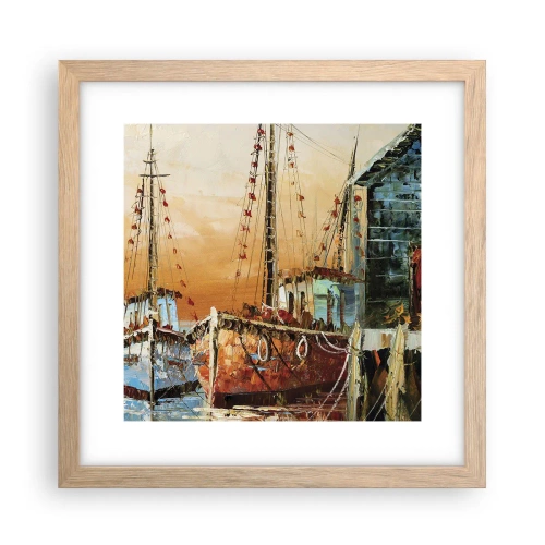 Pôster com moldura de carvalho claro - Um regresso tranquilo - 30x30 cm