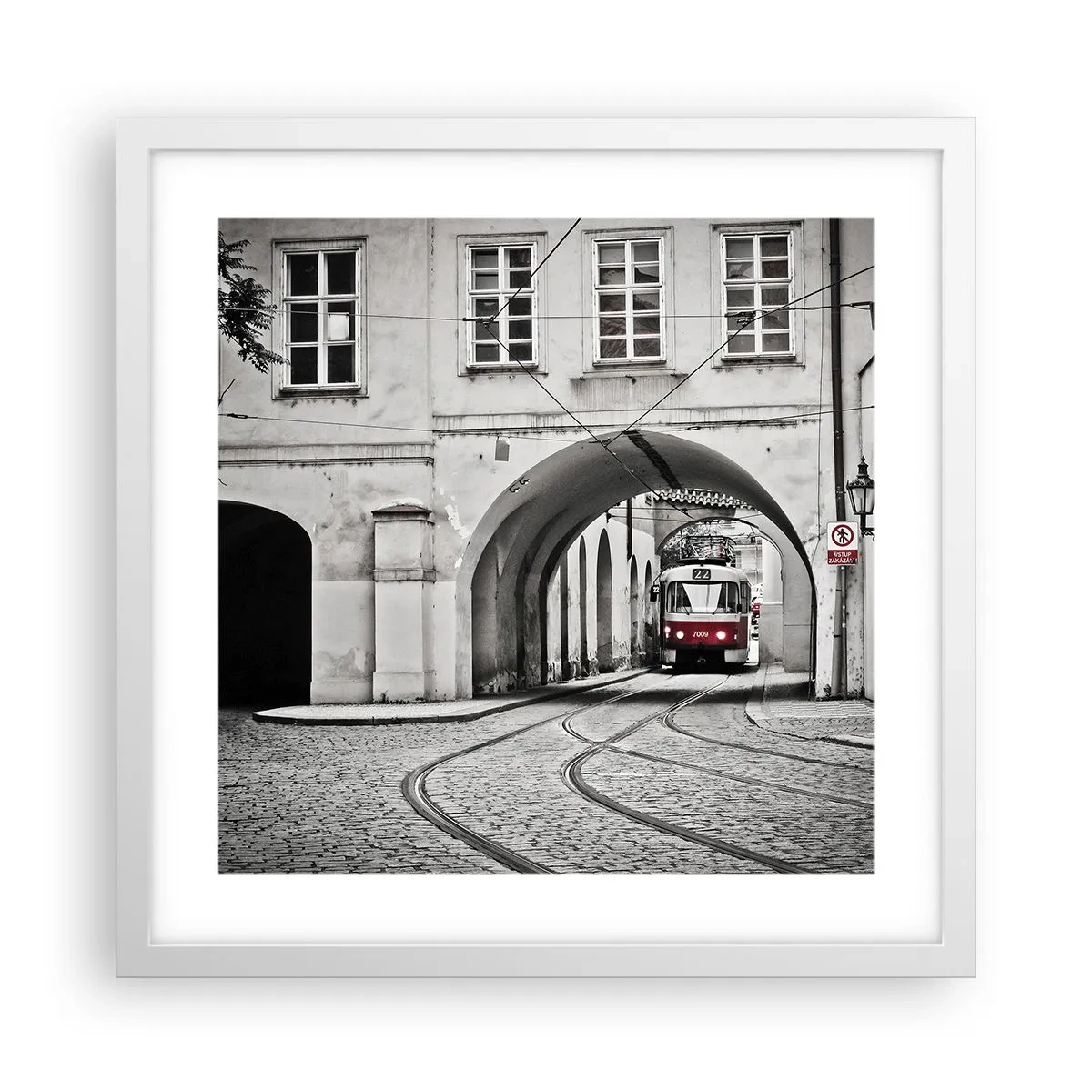 Pôster em moldura branca - Através do labirinto urbano - 40x40 cm