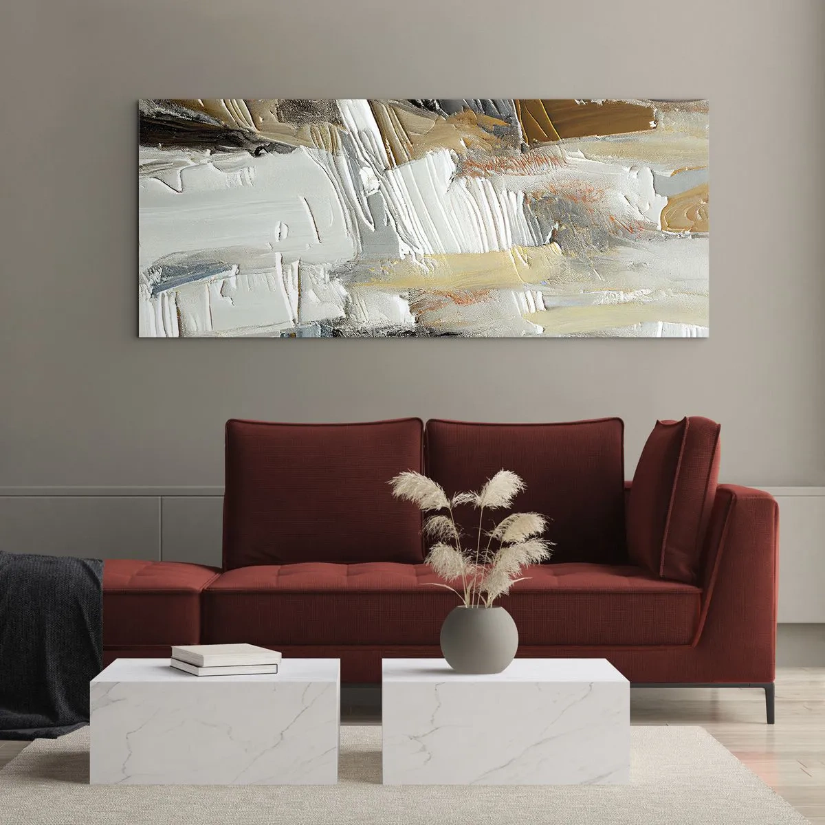 Quadro em vidro - Camadas coloridas - 100x40 cm