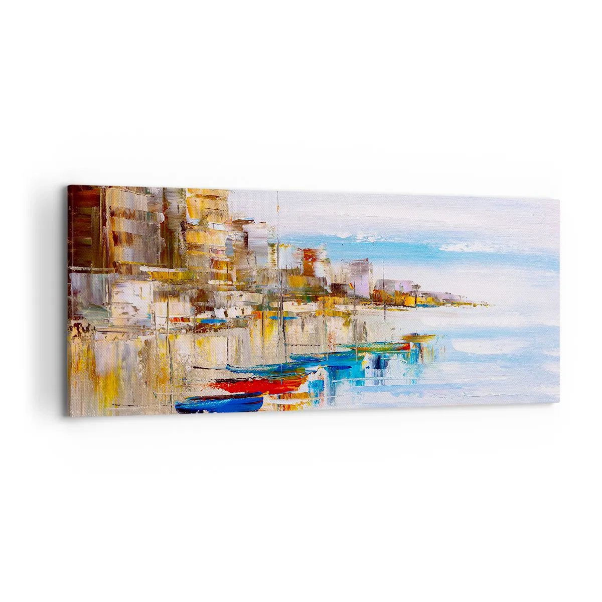Quadro em tela - Um refúgio urbano multicolorido - 120x50 cm