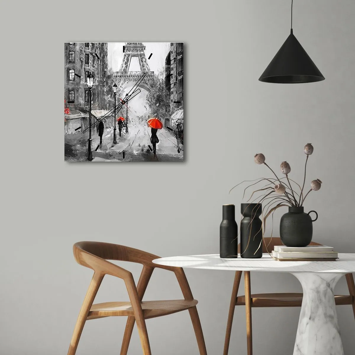 Relógio de parede - Relógio em vidro - Todos os caminhos levam a ela - 40x40 cm