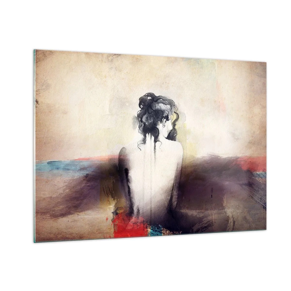 Quadro em vidro - Linhas suaves, formas ovais - 100x70 cm