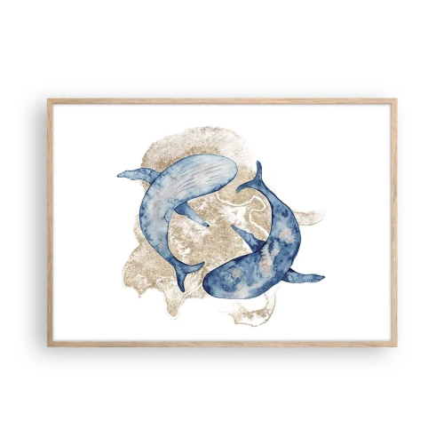 Pôster com moldura de carvalho claro - Amizade ou amor? - 100x70 cm