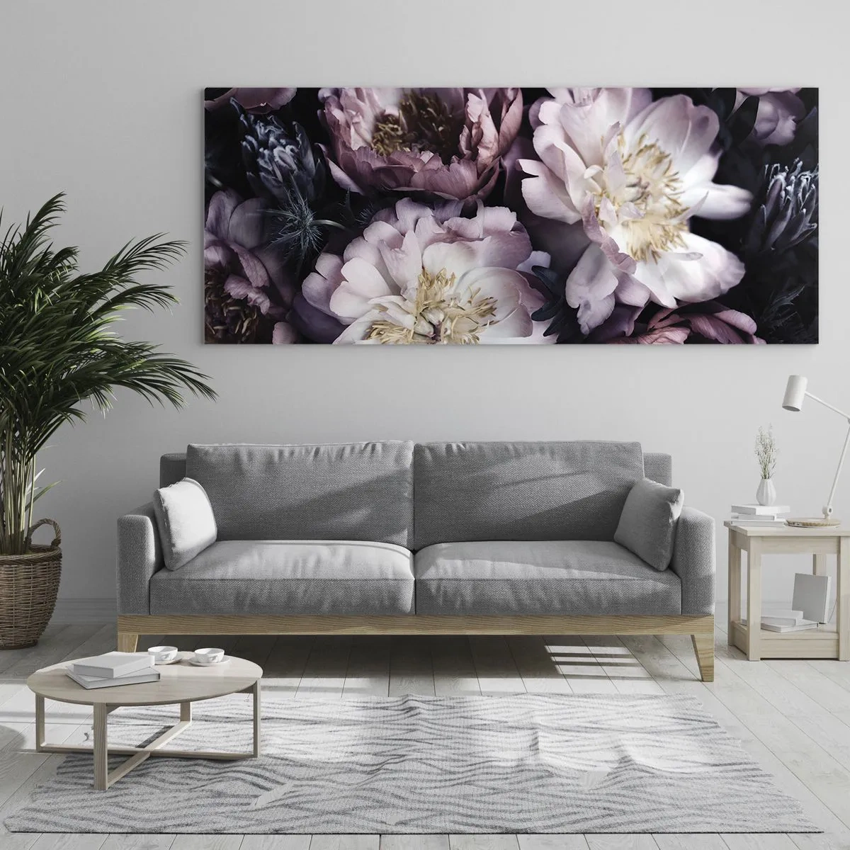 Quadro em vidro - Bouquet à moda antiga - 100x40 cm