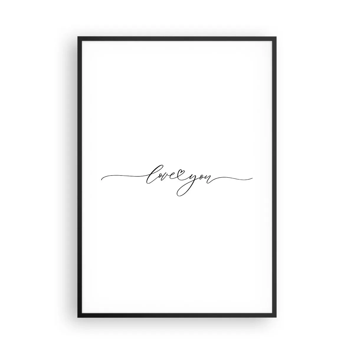 Pôster com moldura preta - Preto e branco - 70x100 cm