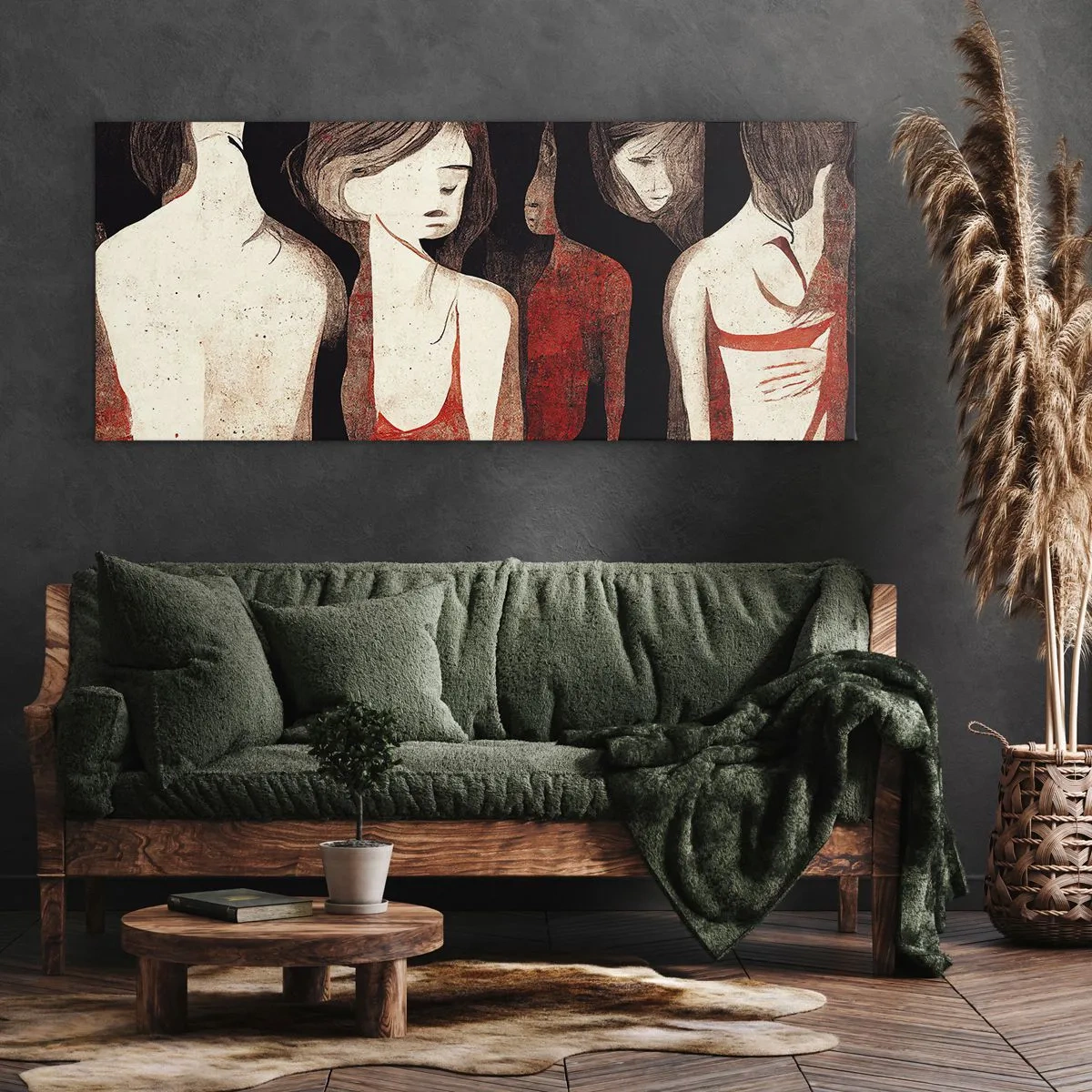 Quadro em tela - Madonas das trevas - 100x40 cm