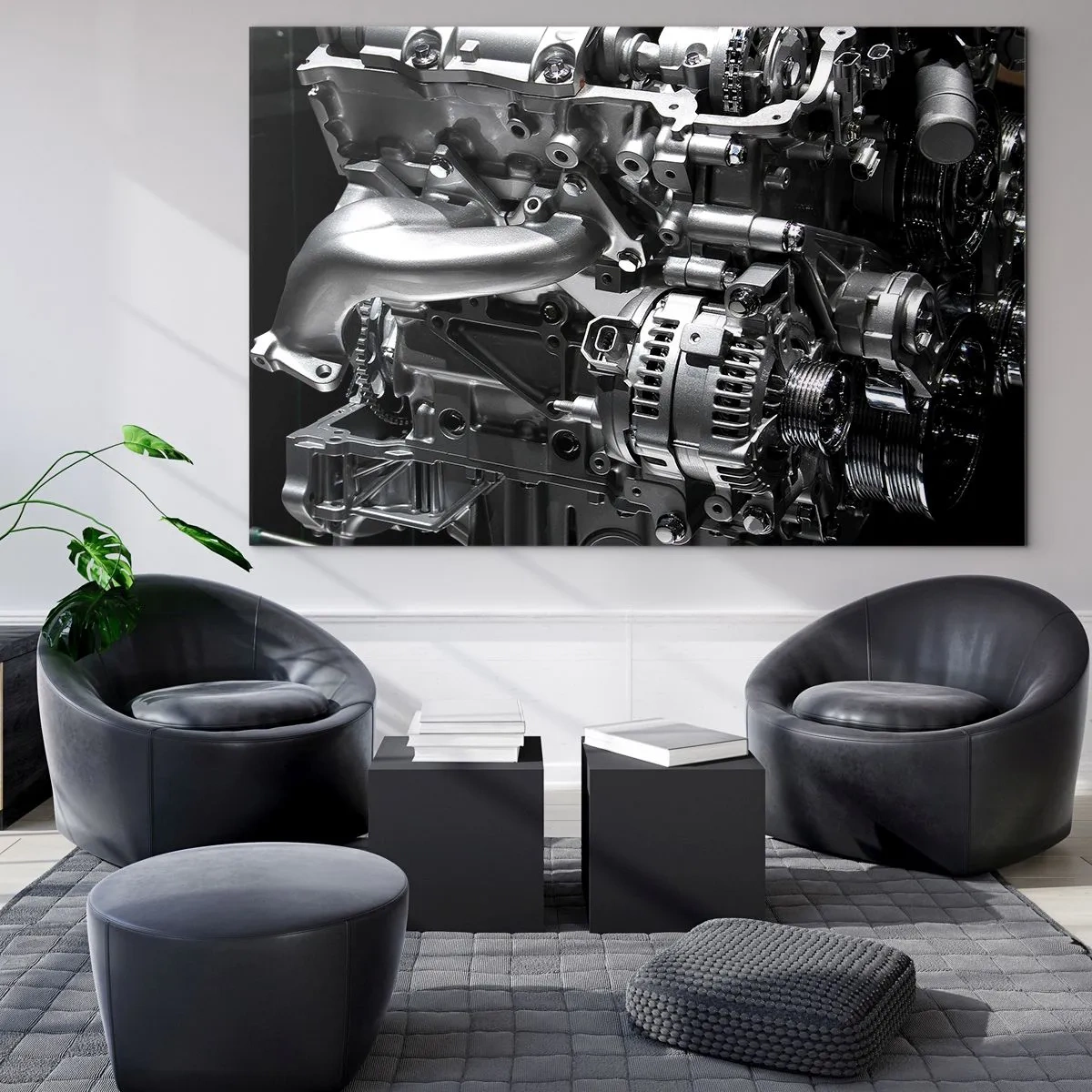 Quadro em vidro - Aço, belo, forte - 100x70 cm