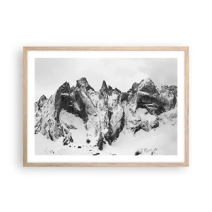 Pôster com moldura de carvalho claro - O assustador cume de granito - 70x50 cm