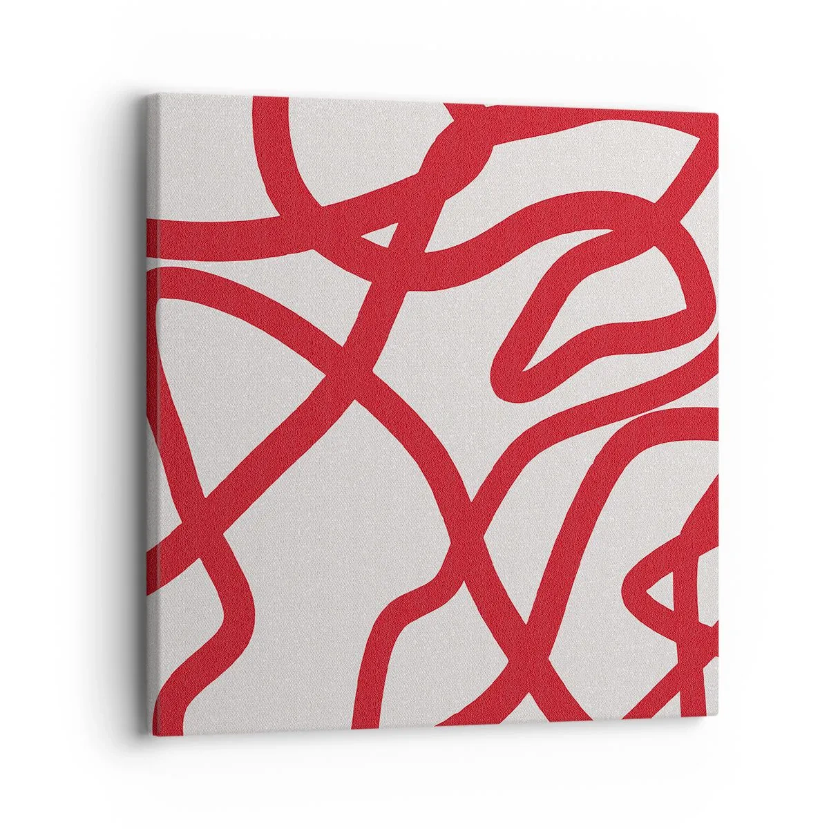 Quadro em tela - Vermelho em branco - 30x30 cm