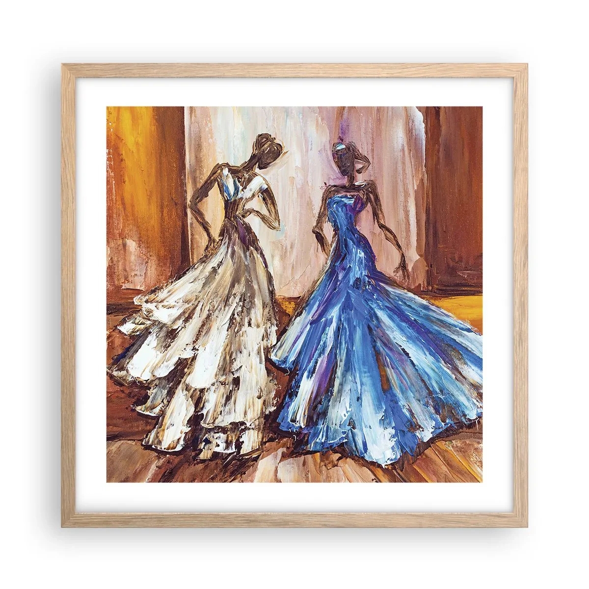 Pôster com moldura de carvalho claro - Uma bela dupla - 50x50 cm