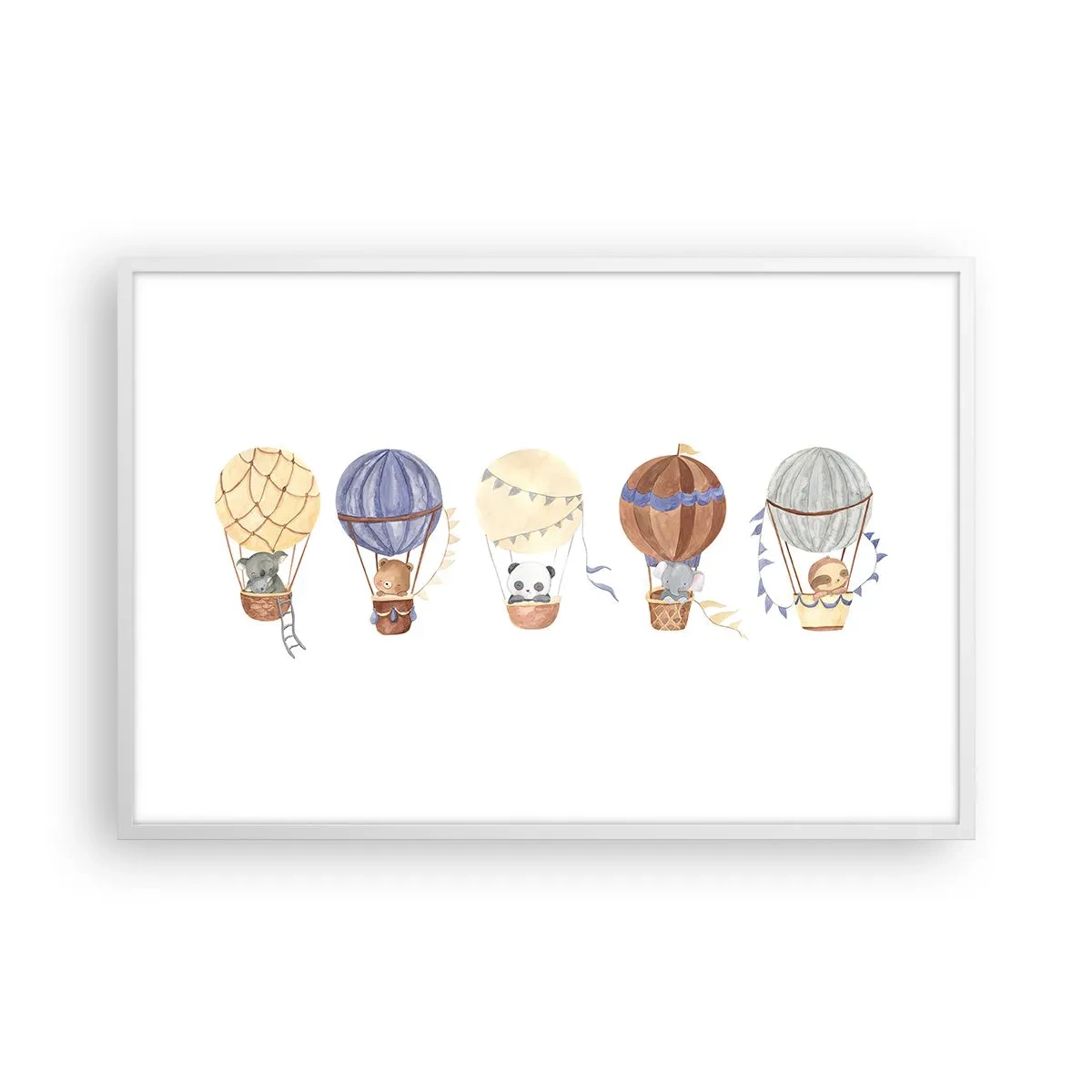 Pôster em moldura branca - Amigos em movimento - 91x61 cm