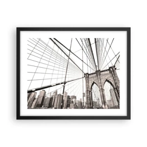Pôster com moldura preta - Catedral de Nova York - 50x40 cm