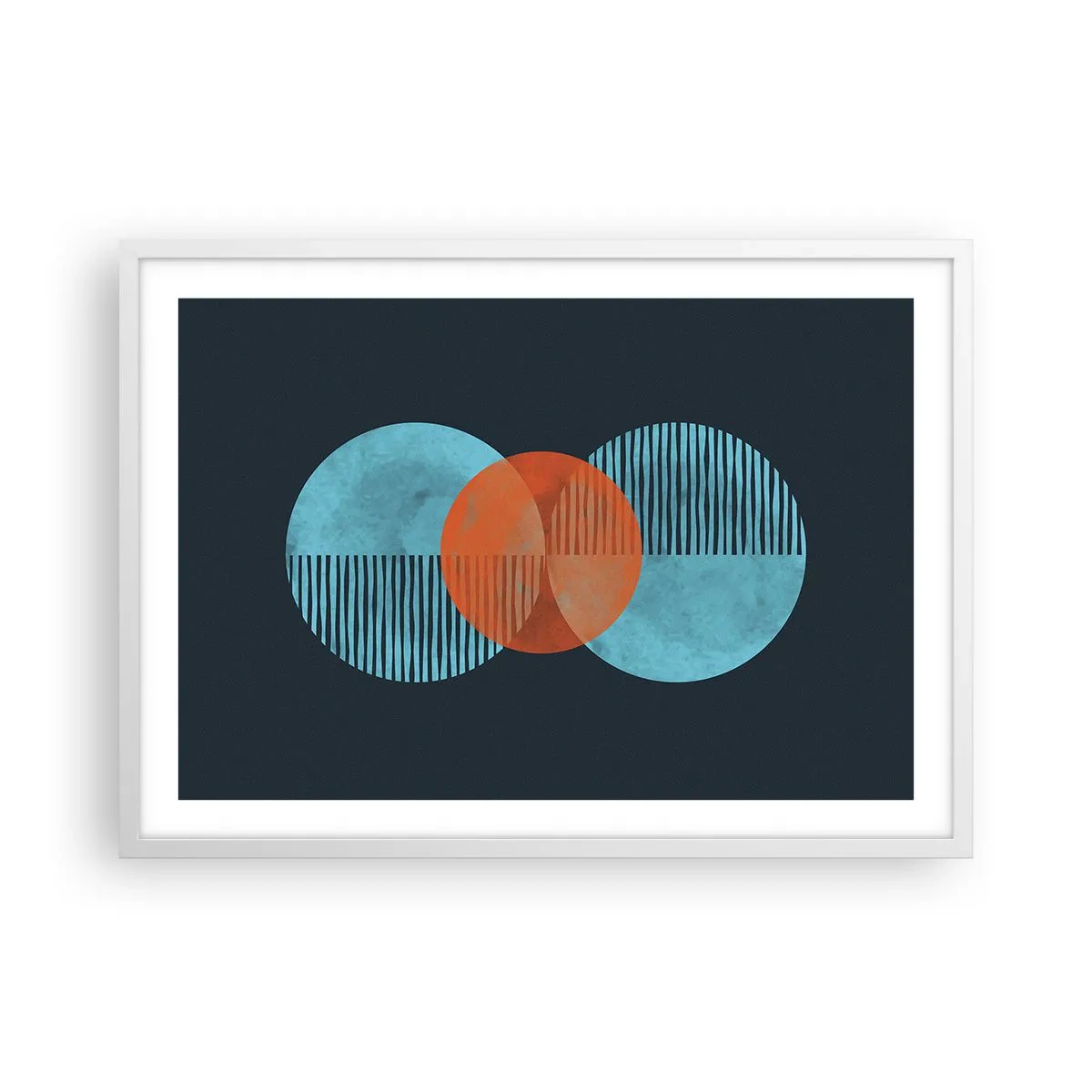 Pôster em moldura branca - Obras de arte simétricas - 70x50 cm