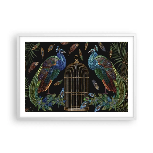 Pôster em moldura branca - Em vestes reais - 70x50 cm