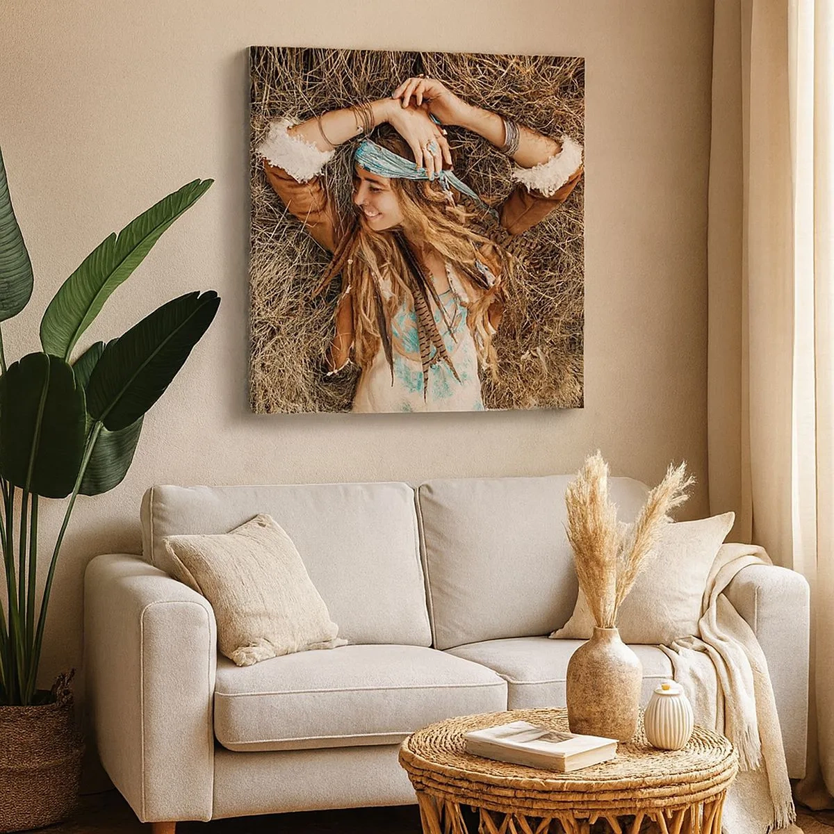 Quadro em tela - A caminho do verão do amor - 30x30 cm