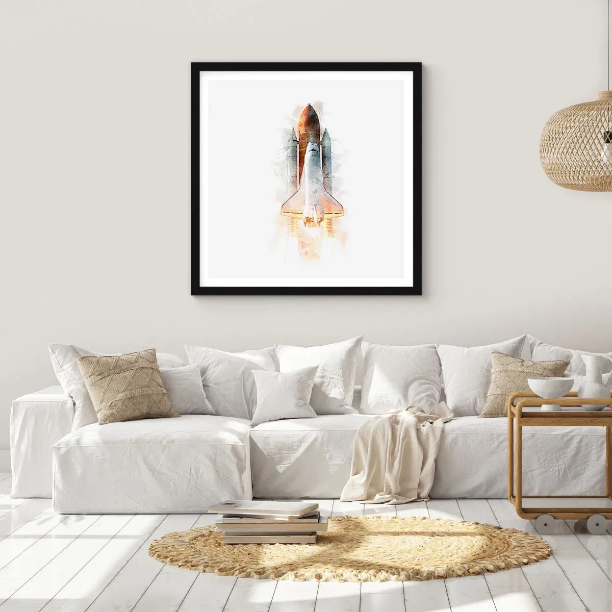 Pôster com moldura preta - Exploradores para iniciantes - 60x60 cm