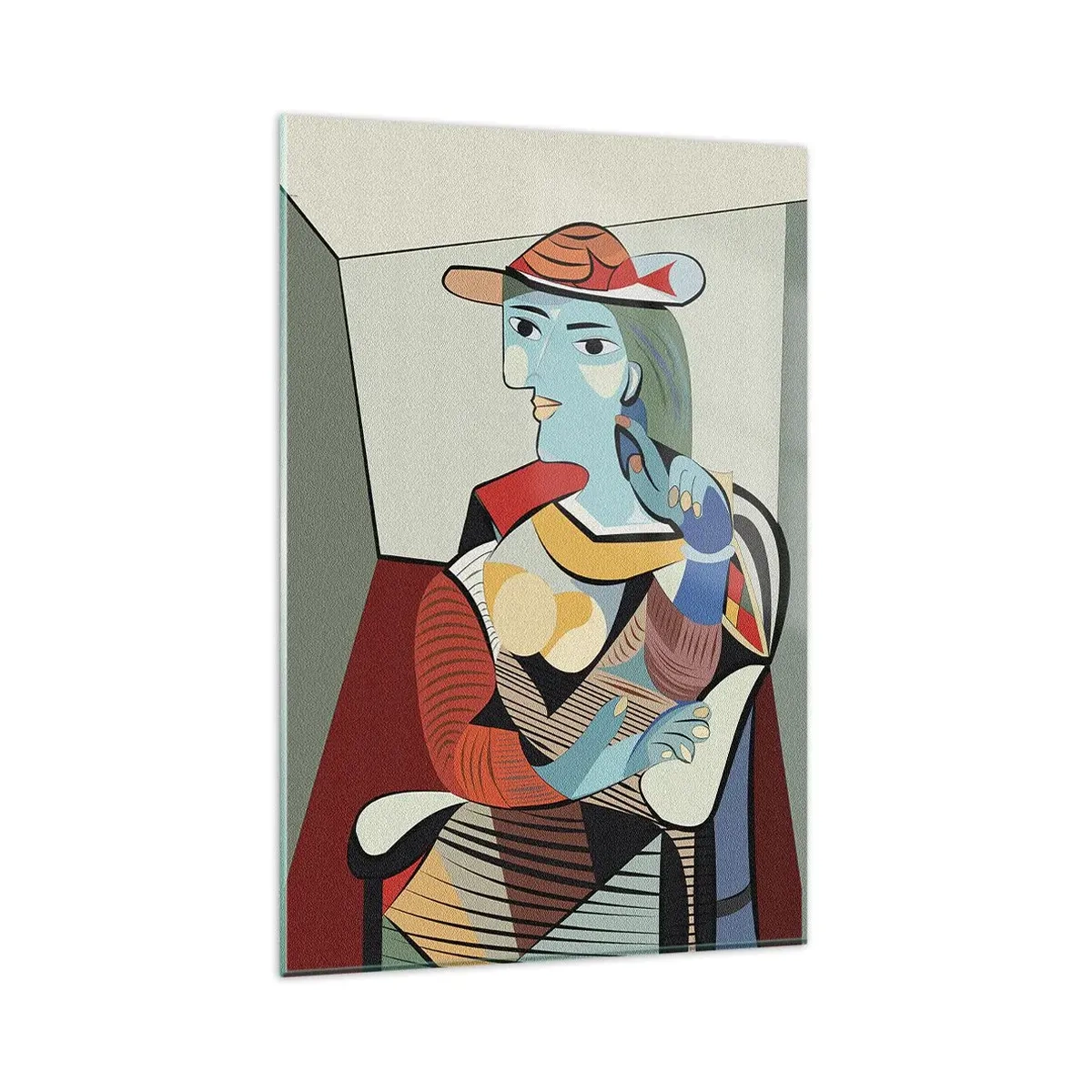 Quadro em vidro - Pelos olhos de Picasso - 80x120 cm