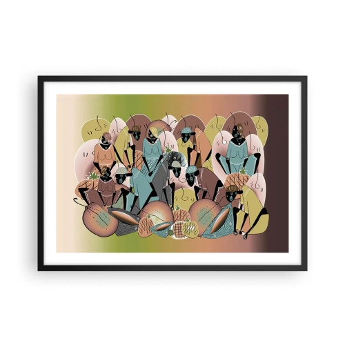 Pôster com moldura preta - Uma grande festa se aproxima - 70x50 cm