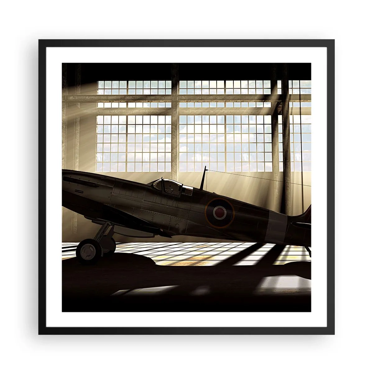 Pôster com moldura preta - Descanso do guerreiro - 60x60 cm