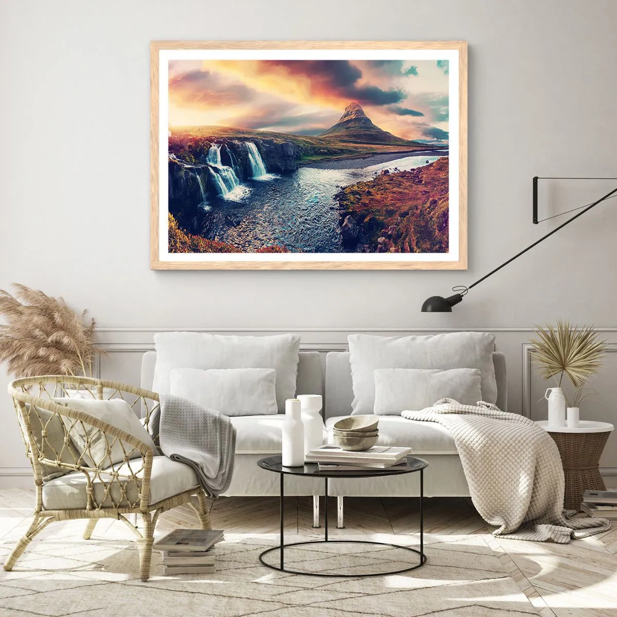 Pôster com moldura de carvalho claro - Na majestade da natureza - 40x30 cm
