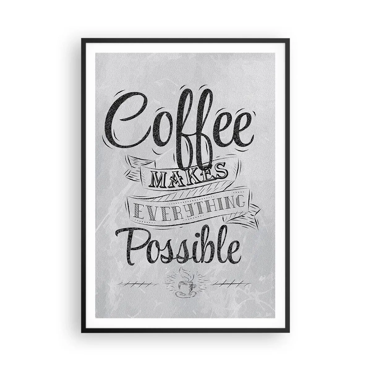 Pôster com moldura preta - Como podes não amar café - 70x100 cm