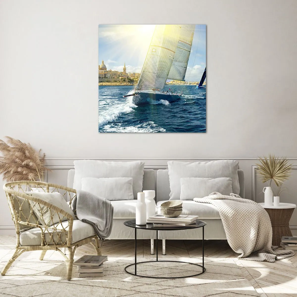 Quadro em vidro - É hora de deixar a cidade - 50x50 cm