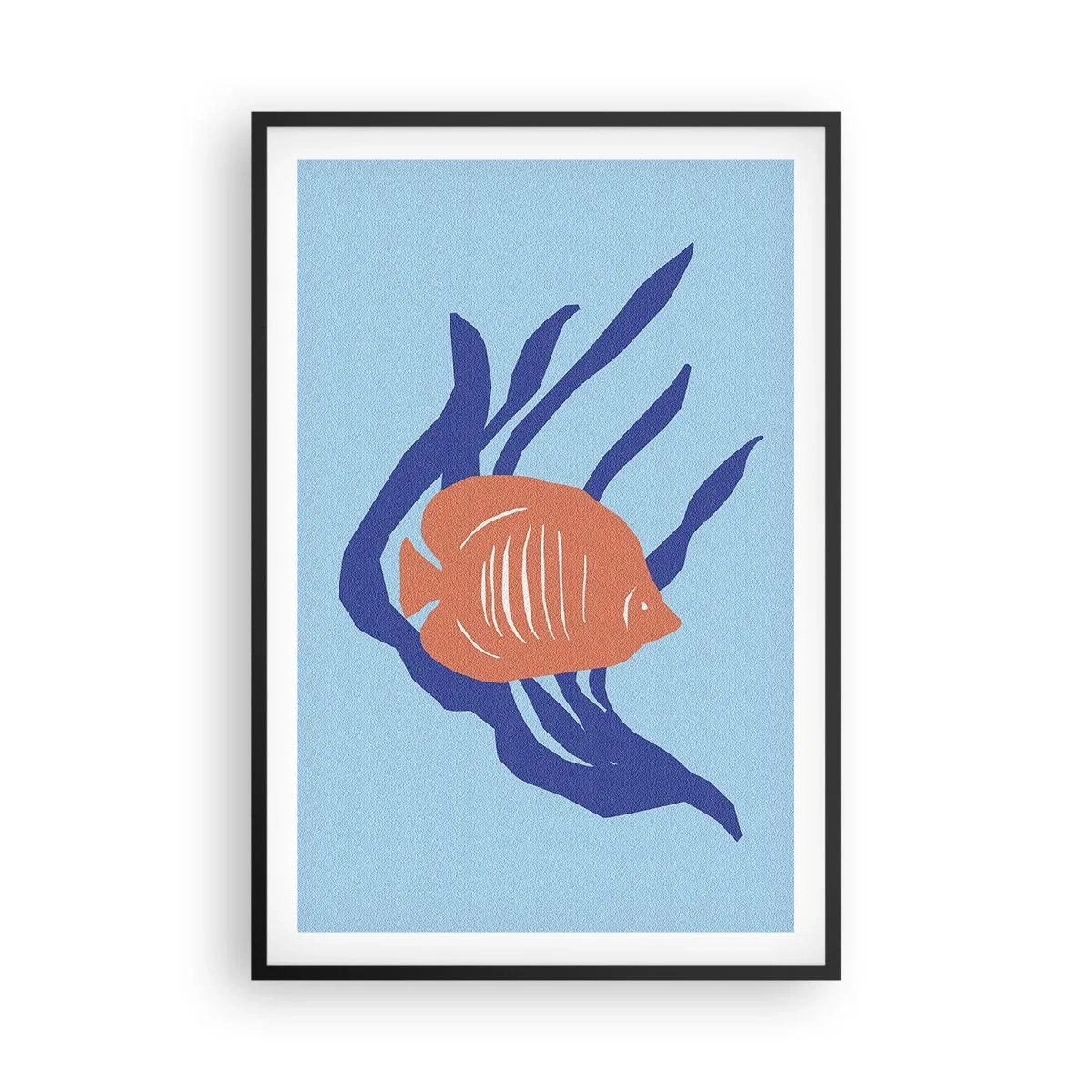 Pôster com moldura preta - Habitante das águas de coral - 61x91 cm