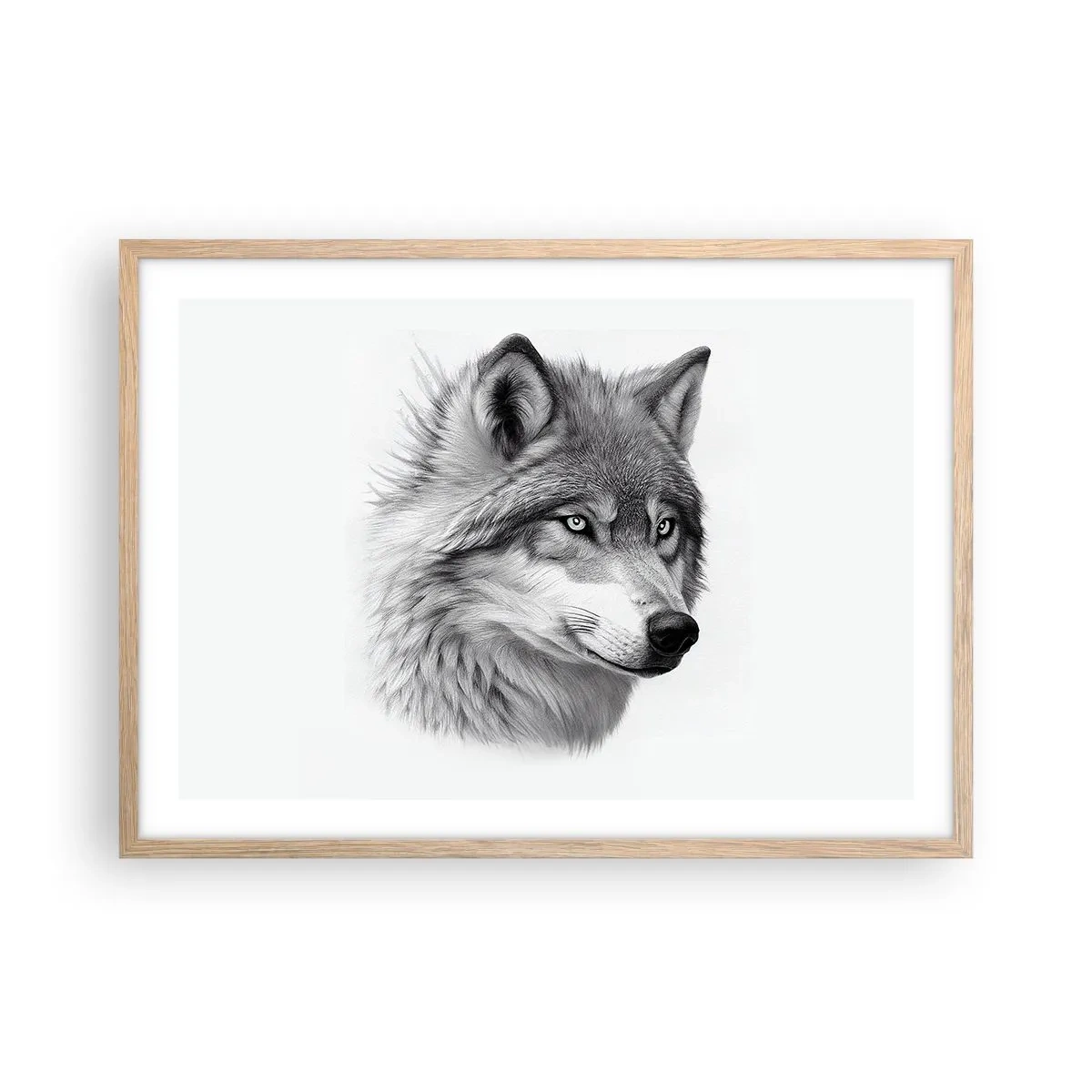 Pôster com moldura de carvalho claro - Alfa – sem dúvida - 70x50 cm