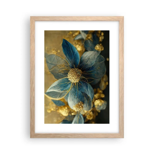 Pôster com moldura de carvalho claro - Florescer com ouro - 30x40 cm
