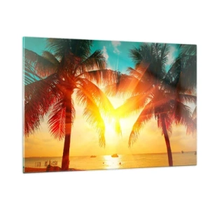 Quadro em vidro - Casal exótico - 120x80 cm