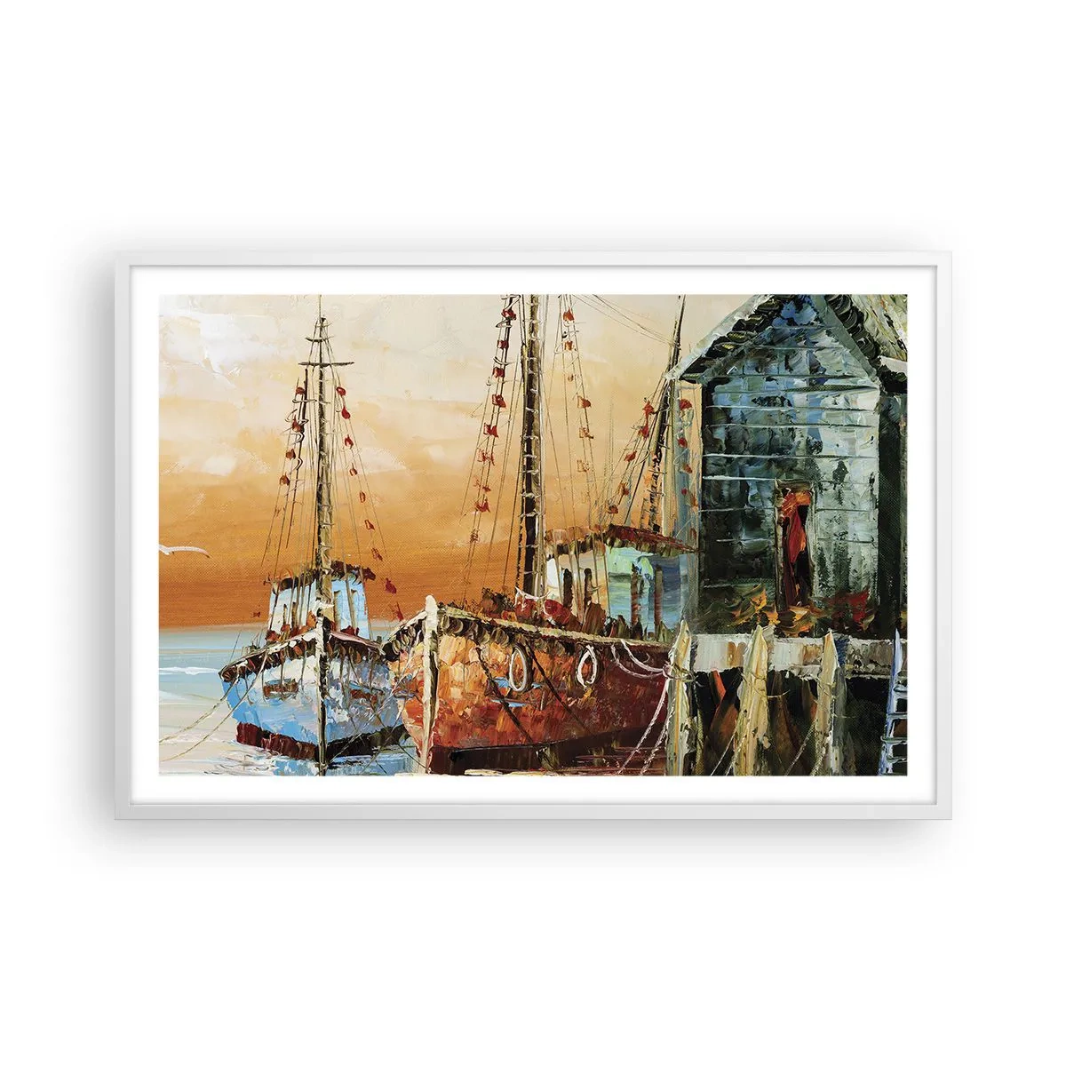 Pôster em moldura branca - Um regresso tranquilo - 91x61 cm