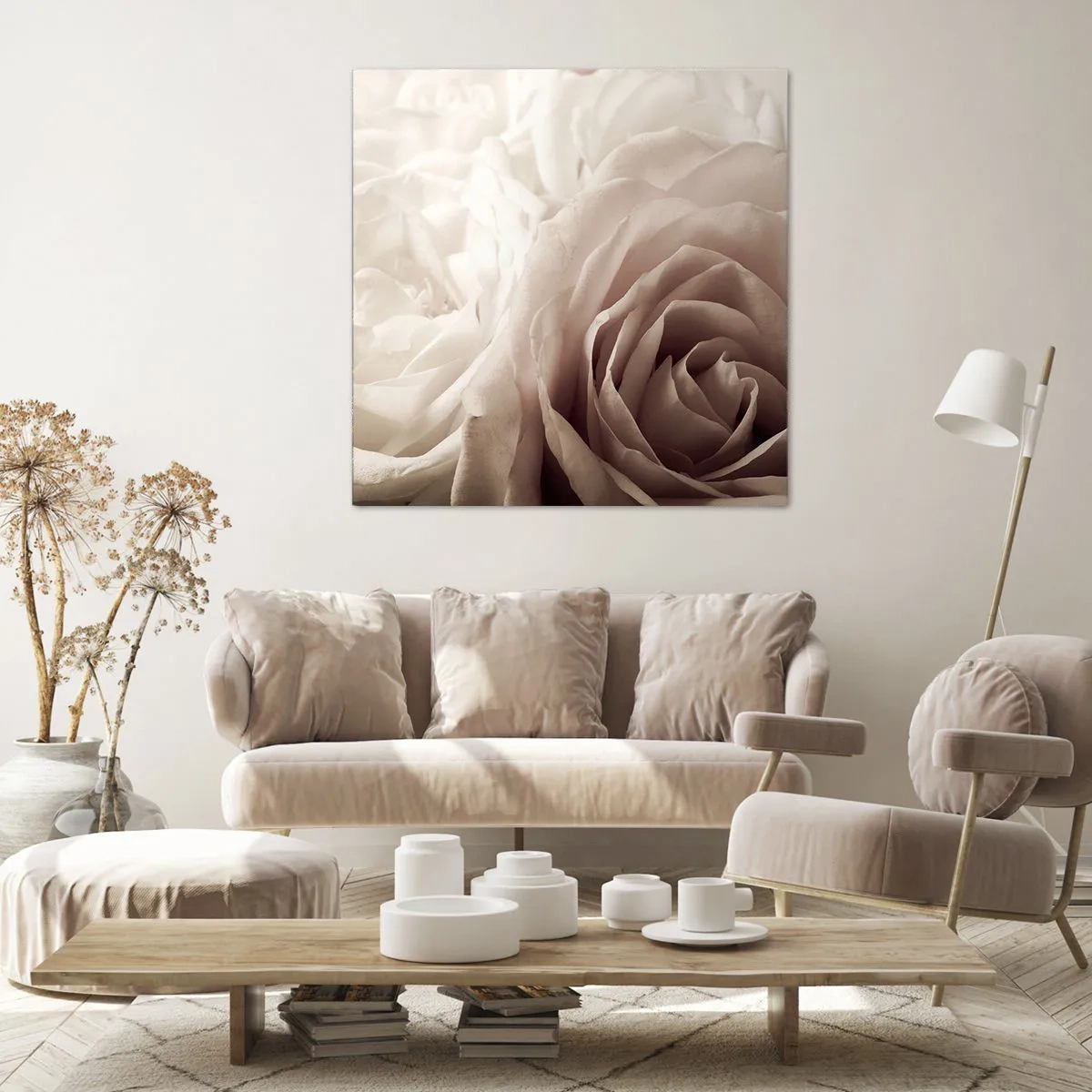 Quadro em tela - No coração de uma rosa - 30x30 cm