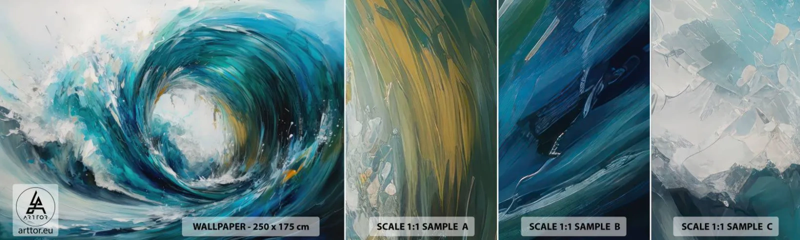 Amostra de Papel de Parede Standard Eco - Portal do mar - oceano, Aceno, Pedaço - 100x30 cm