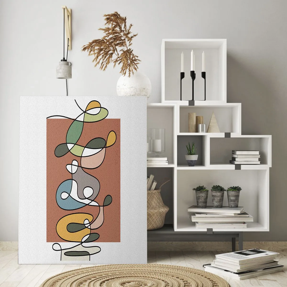 Quadro em vidro - Abstração: dança colorida - 50x70 cm