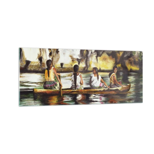 Quadro em vidro - Num paraíso polinésio - 100x40 cm
