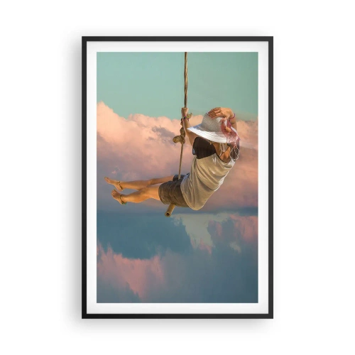 Pôster com moldura preta - Diversão nas nuvens - 61x91 cm