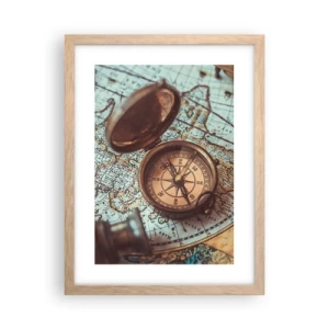 Pôster com moldura de carvalho claro - Para o aventureiro - 30x40 cm