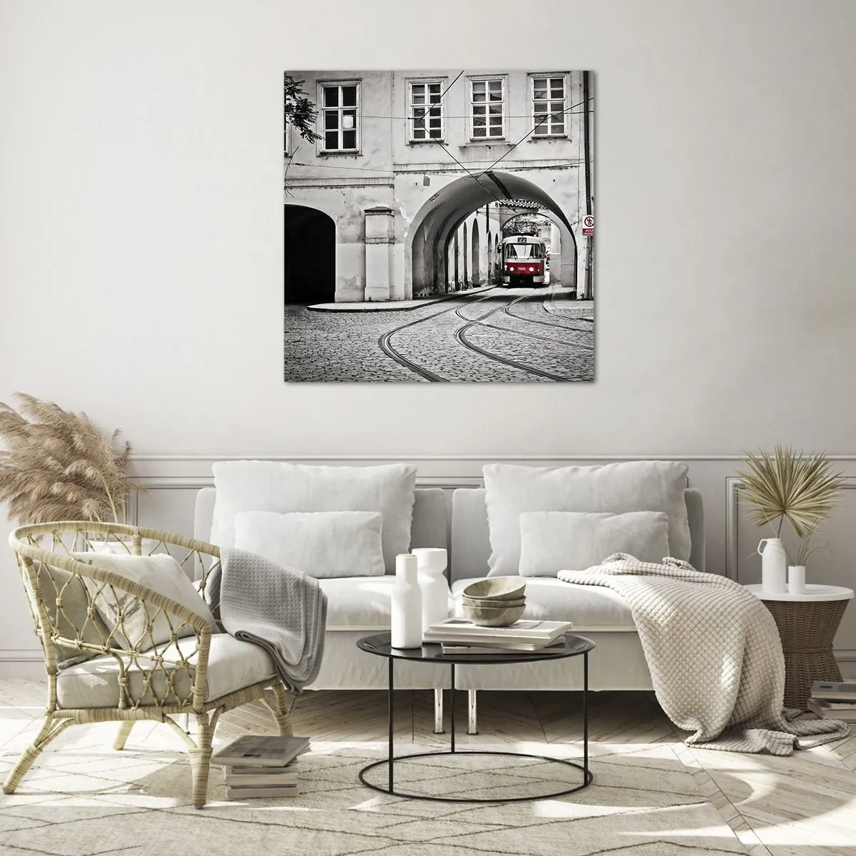 Quadro em vidro - Através do labirinto urbano - 30x30 cm