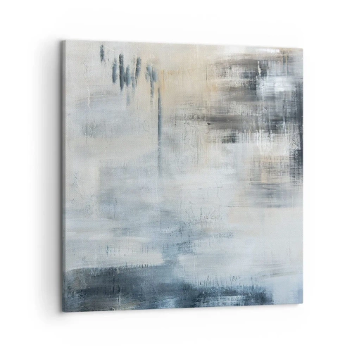 Quadro em tela - Atrás da cortina azul - 50x50 cm