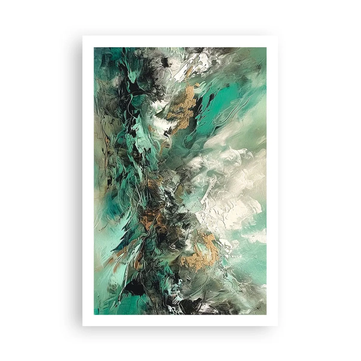 Pôster - Surf esmeralda e preto - 61x91 cm