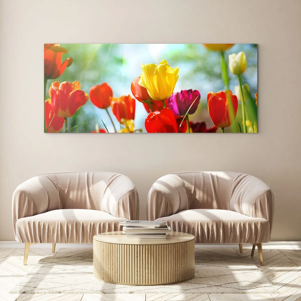 Quadro em vidro - Todas as cores do sol - 100x40 cm